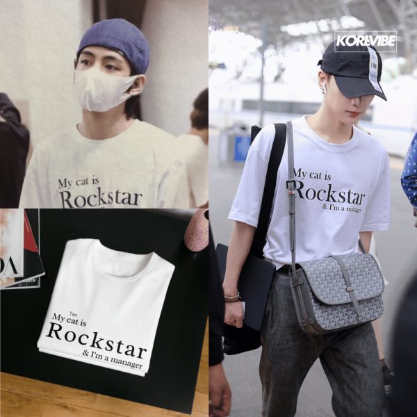 BTS Taehyung My Cat Is Rockstar Unisex T-shirt