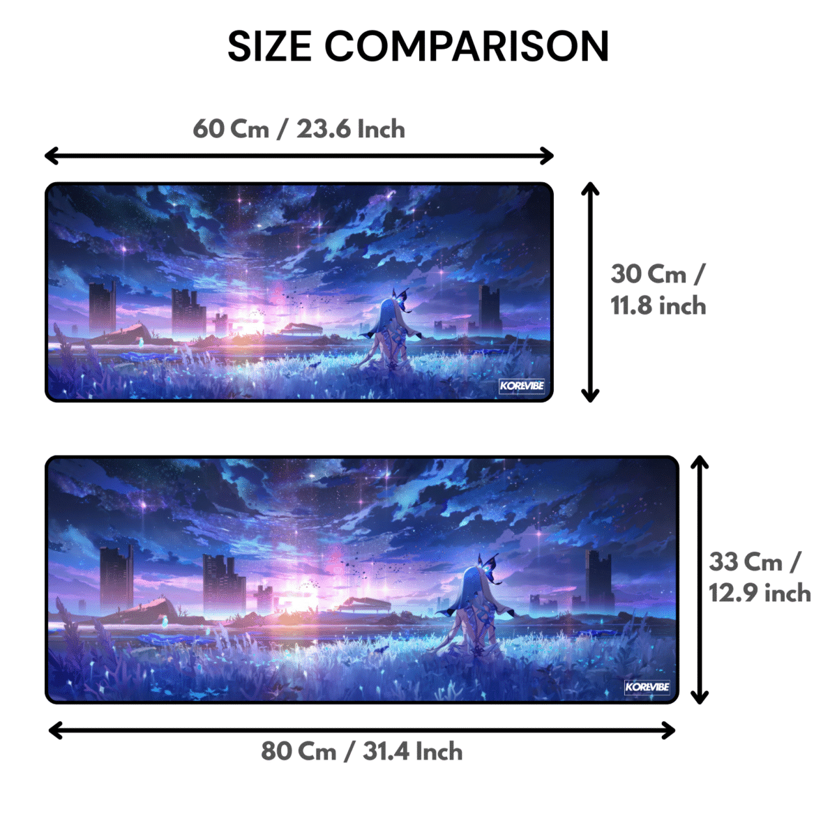 Wuthering Waves Shorekeeper Gaming Mouse Pad SIZE COMPARISON