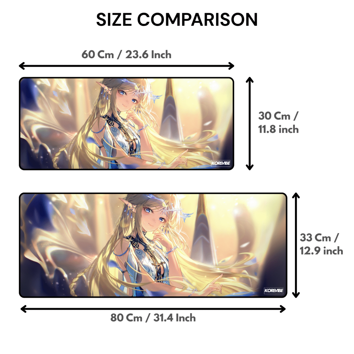 Cartethyia WUWA Gaming Mouse Pad SIZE COMPARISON