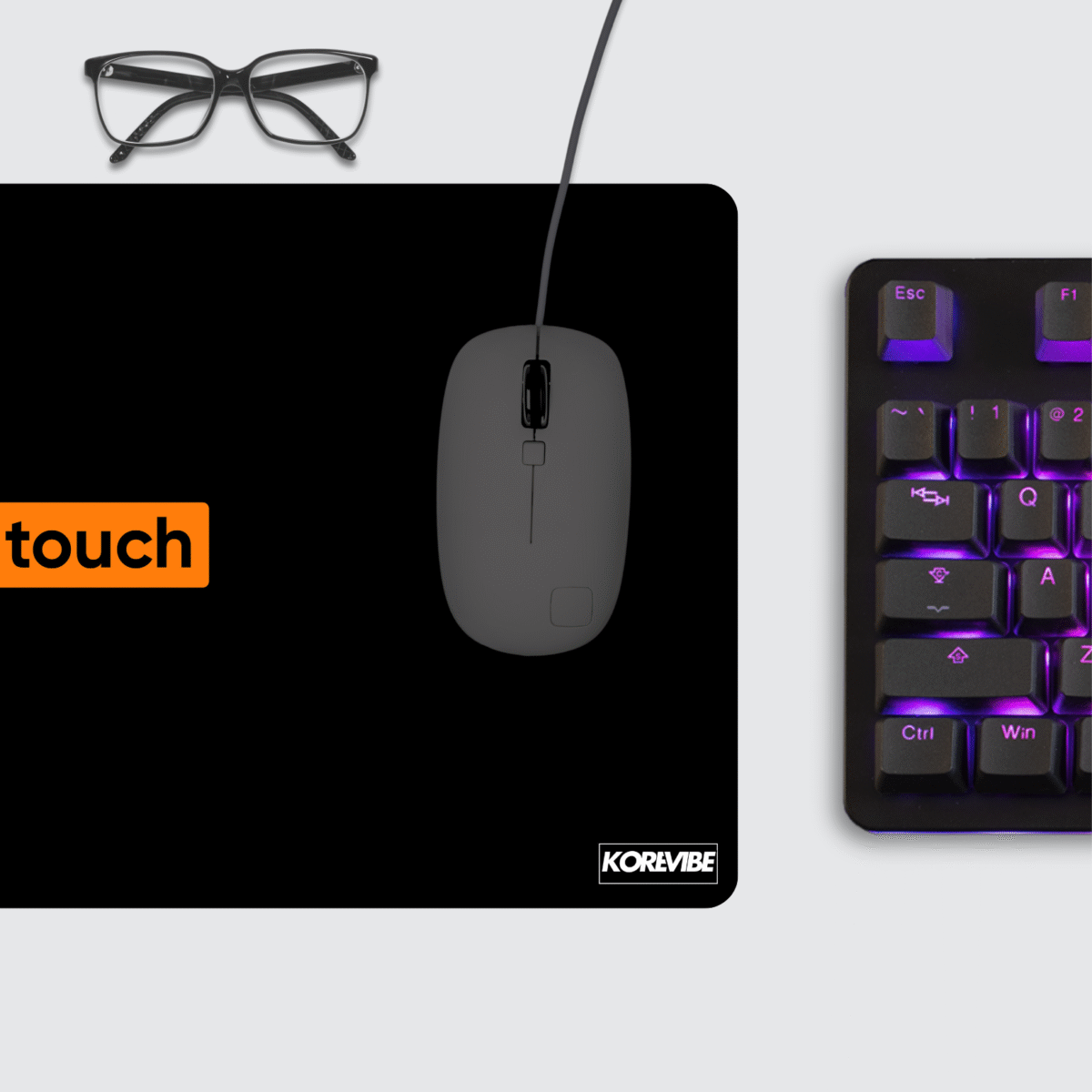 Don’t Touch Gaming Mouse Pad on desk – extended non-slip mouse pad for home and office use.
