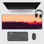 Firewatch Gaming Mouse Pad 80×33 cm – extended 3 mm thick non-slip forest silhouette desk mat