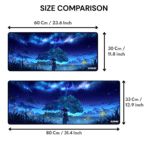 Genshin Impact Mona Gaming Mouse Pad SIZE COMPARISON