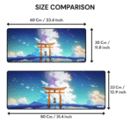 Japanese Shrine Gaming Mouse Pad size comparison β available in 60Γ30 cm and 80Γ33 cm sizes.