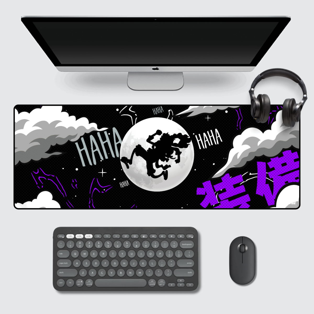 Luffy Gear 5 Mouse Pad 80×33 cm – XL extended non-slip gaming desk mat inspired by One Piece Gear 5.
