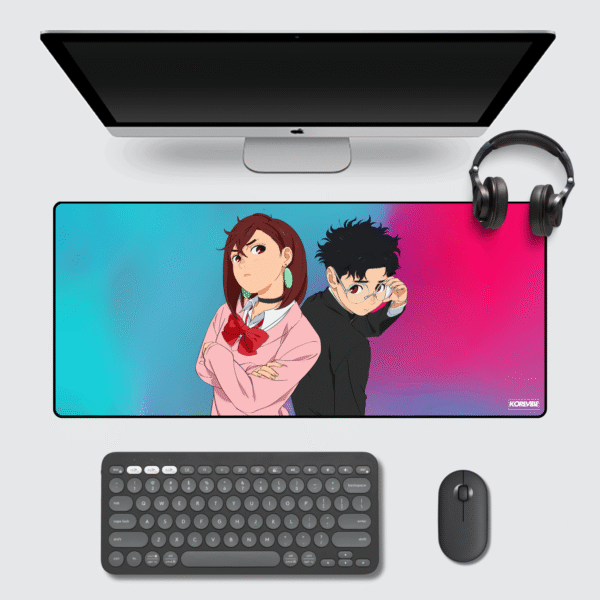 Momo and Okarun Dandadan Gaming Mouse Pad – 23.6 × 11.8 inches (60 × 30 cm) extended anime desk mat for gaming setups