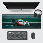 Porsche 911 GT3 Racing Gaming Mouse Pad 80×33 cm – XL extended desk mat with GT3 racing car design.