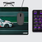 Porsche 911 GT3 Racing Gaming Mouse Pad on desktop β extended non-slip mat for gamers and professionals.