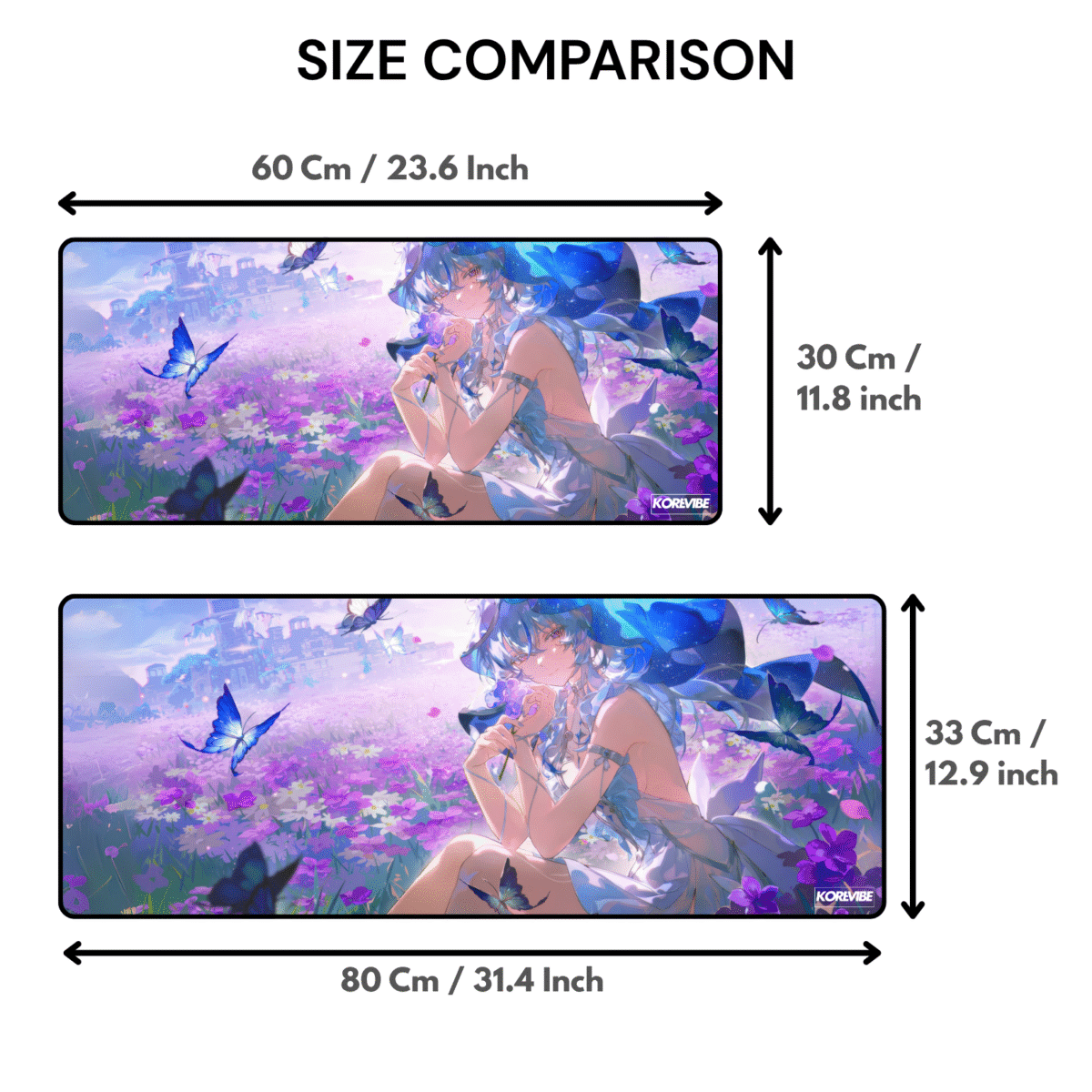 Shorekeeper WUWA Gaming Mouse Pad SIZE COMPARISON