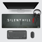 Extra-large 80×33 cm Silent Hill F gaming mouse pad – non-slip extended desk mat with dark horror design for gamers.