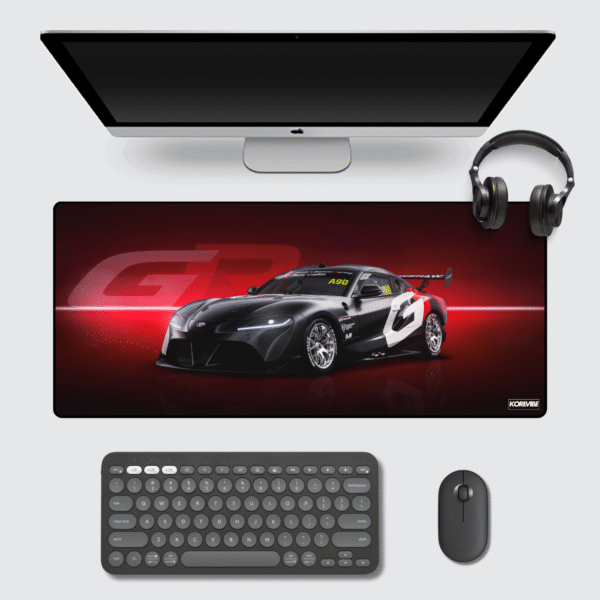 Toyota GR Supra A90 Gaming Mouse Pad 60×30 cm – compact extended racing desk mat for gamers and car fans.