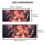 Yae Miko Genshin Impact Gaming Mouse Pad SIZE COMPARISON